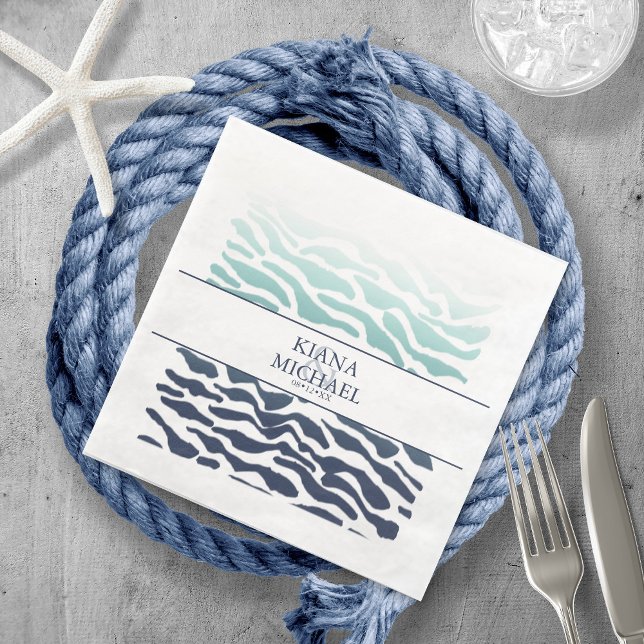 Guardanapo De Papel De Jantar Blue Wave Wedding ID836 (Criador carregado)