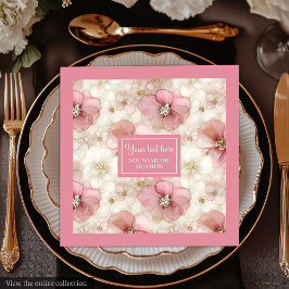 Guardanapo De Papel De Jantar Blush and Gold Napkinс Personalized Elegant Table