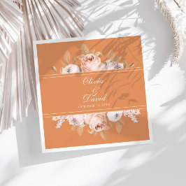Guardanapo De Papel De Jantar Boho Apricot Peonies Wedding