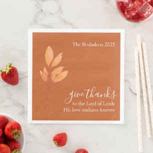Guardanapo De Papel De Jantar Boho Laranja Queimado Personalizado Dá Ação de Gra