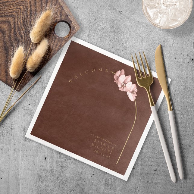 Guardanapo De Papel De Jantar Boho Oasis Orchid Arch Wedding ID959 (Criador carregado)