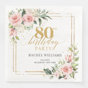 Guardanapo De Papel De Jantar Boho watercolor blush floral eucalipto 80 b dia