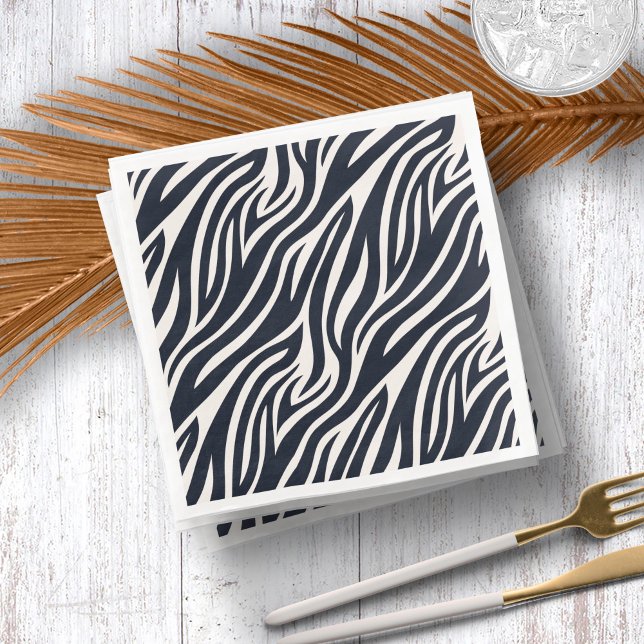 Guardanapo De Papel De Jantar Bold Zebra Skin Pattern Black & White ID1151 (Criador carregado)