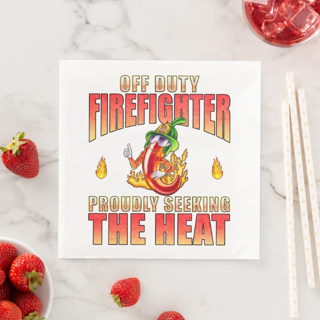 Guardanapo De Papel De Jantar Bombeiro Branco Quadrado Que Procura O Calor (Insitu)