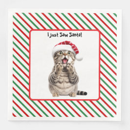 Guardanapo De Papel De Jantar Bonito e Engraçado Papel para Gatinhos de Natal Na