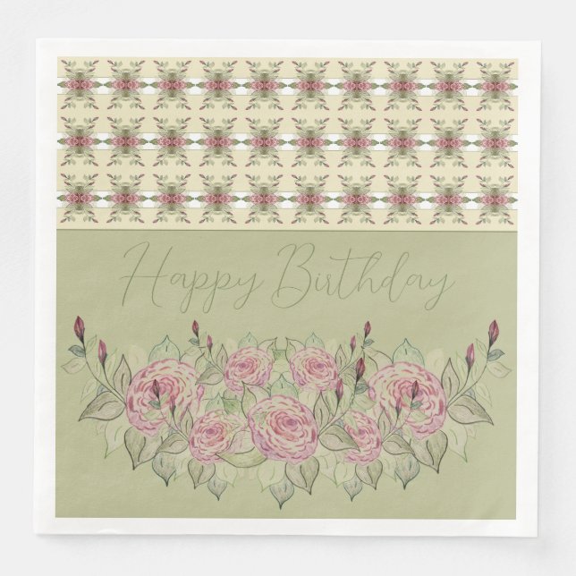 Guardanapo De Papel De Jantar Bonito Floral E Padrão Misturado (Frente)