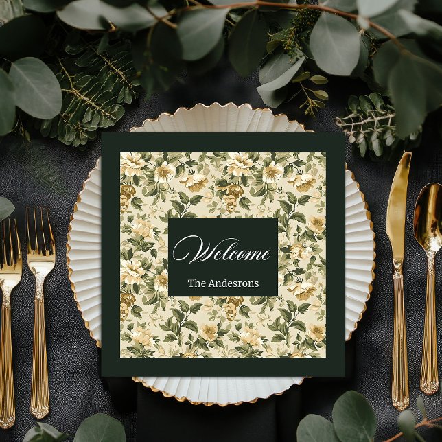 Guardanapo De Papel De Jantar Bonitões Botânicos Modernos Salgam Olho Verde Luxo (Modern Botanical Napkins Sage Green Luxury Look)