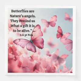 Guardanapo De Papel De Jantar Borboletas Brancas Brancas Napkin