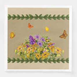 Guardanapo De Papel De Jantar Borboletas e flores