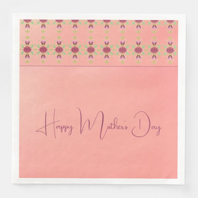 Guardanapo De Papel De Jantar Borgonha E Rosa (Frente)