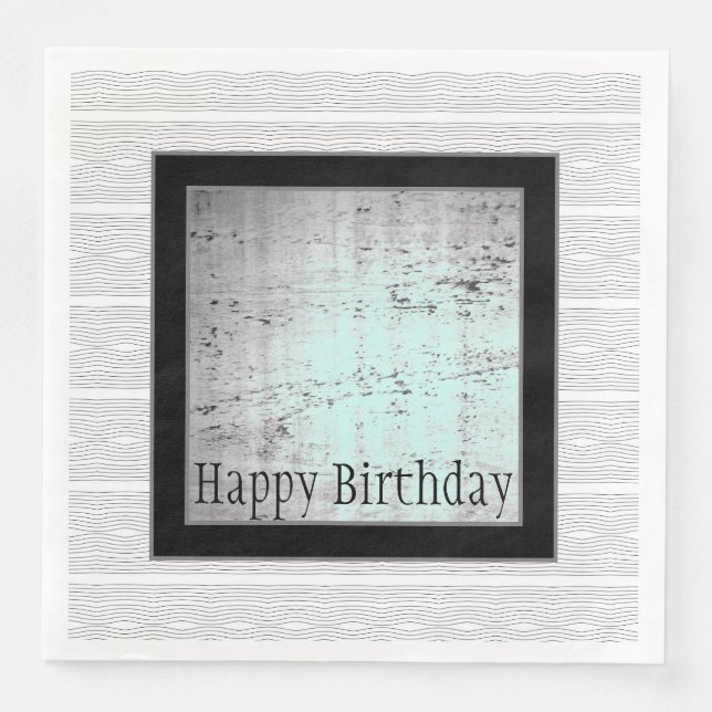 Guardanapo De Papel De Jantar Branca E Cinzas Pretas Modernas (Frente)