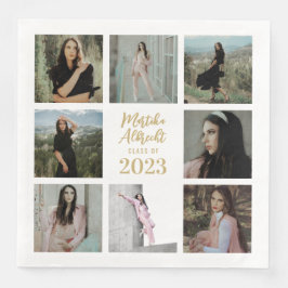 Guardanapo De Papel De Jantar Branco clássico e simples | Graduação de fotos