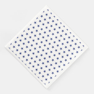 GUARDANAPO DE PAPEL DE JANTAR BRANCO PATRIÓTICO COM ESTRELAS AZUIS