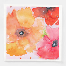 Guardanapo De Papel De Jantar Bright Floral Watercolor Napkin