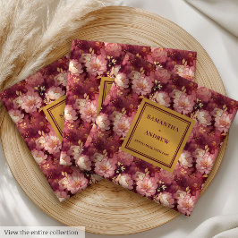 Guardanapo De Papel De Jantar Burgundy Blush e Dourado Boho Wedth Cloth Napkins