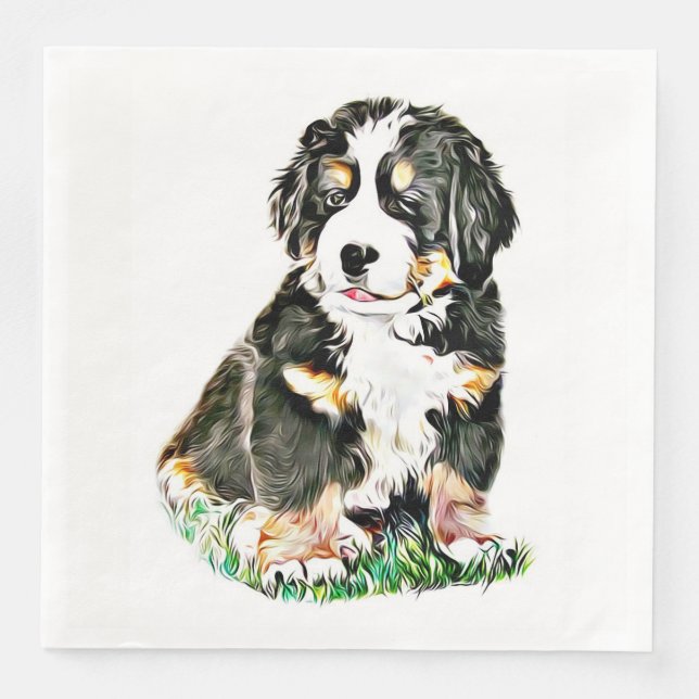 Guardanapo De Papel De Jantar Cachorro da Montanha Bernese (Frente)