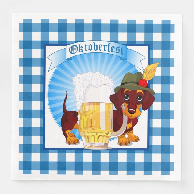 Guardanapo De Papel De Jantar Cachorro de Oktoberfest (Frente)