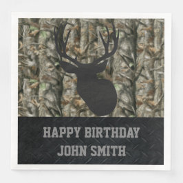 Guardanapo De Papel De Jantar Camo Deer Hunting Napkins, Feliz Aniversário dos H
