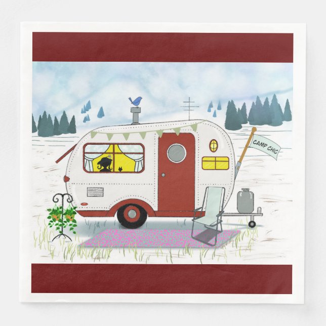 Guardanapo De Papel De Jantar Camp Chic Paper Napkin (Frente)