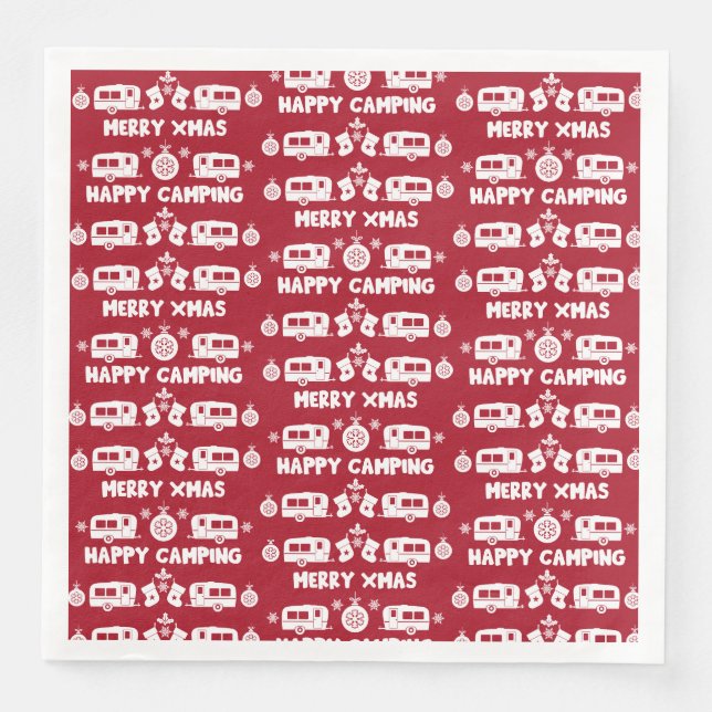 Guardanapo De Papel De Jantar Campanha Feliz de Natal Caravan (Frente)