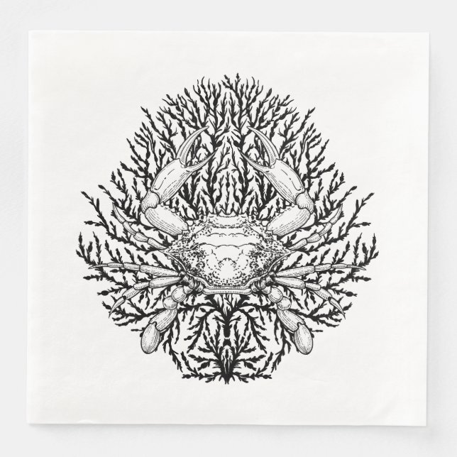 Guardanapo De Papel De Jantar Caranguejo (Frente)