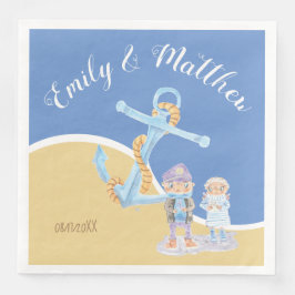 Guardanapo De Papel De Jantar Cartoon Sea Otters Papel Náutico de Casamento Nápo