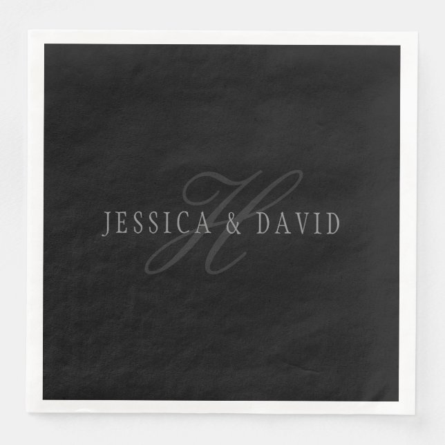 Guardanapo De Papel De Jantar Casais Nomes e Sobrenome Monograma (Frente)