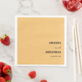 Guardanapo De Papel De Jantar Casamento Amarelo da Areia do Monograma Elegante