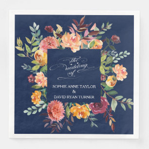 Guardanapo De Papel De Jantar Casamento Azul Escuro Escuro da Borgonha