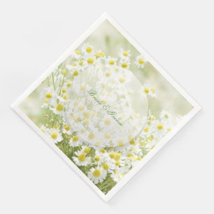 Guardanapo De Papel De Jantar Casamento da flor da camomila das margaridas de