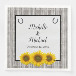 Guardanapo De Papel De Jantar Casamento da Porta do Sol Amarelo Rústico