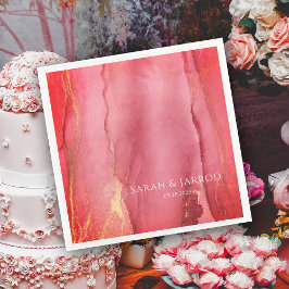 Guardanapo De Papel De Jantar Casamento de Abstrato cor-de-rosa Elegante