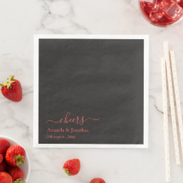 Guardanapo De Papel De Jantar Casamento de animação minimalista com script elega