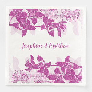 Guardanapo De Papel De Jantar Casamento De Aquarela Floral Da Magenta Magenta Ma