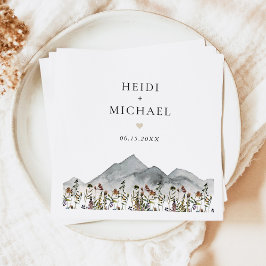 Guardanapo De Papel De Jantar Casamento de Boho Wildflower com Tom Muted HeIDI