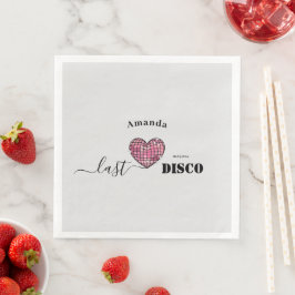 Guardanapo De Papel De Jantar Casamento de Coração Cor-de-Rosa com Retrato Retro