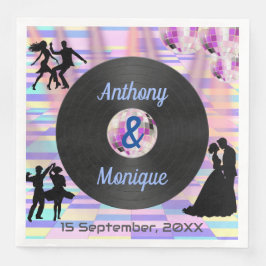 Guardanapo De Papel De Jantar Casamento de Disco Personalizável