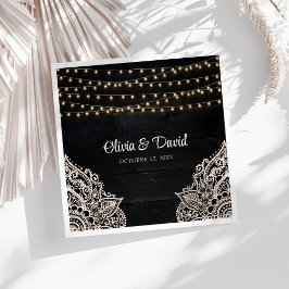 Guardanapo De Papel De Jantar Casamento de Elegância Russa Negra e Branca Napkin