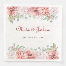 Guardanapo De Papel De Jantar Casamento de Flor de Água Napkins