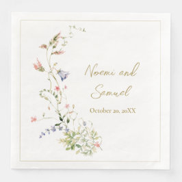 Guardanapo De Papel De Jantar Casamento de flor selvagem com delicado elegante
