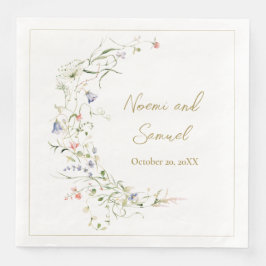 Guardanapo De Papel De Jantar Casamento de flor selvagem com delicado elegante
