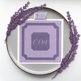 Guardanapo De Papel De Jantar Casamento de Iniciais de Script Lilac e Lavanda