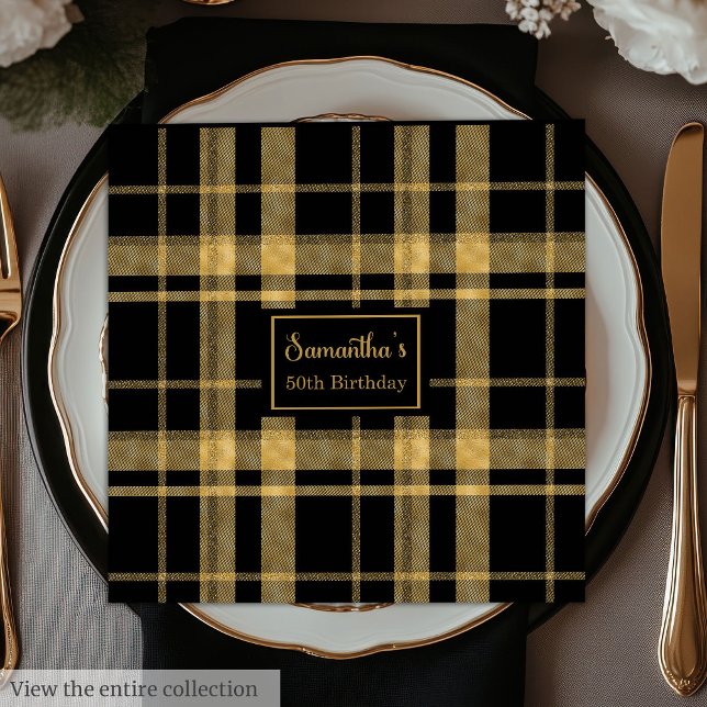Guardanapo De Papel De Jantar Casamento de Napkins Black Personalised Keepsaoky  (Wedding Napkins Black Gold Personalized Keepsake)