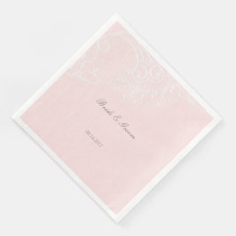 Guardanapo De Papel De Jantar Casamento Elegante de Locais de Vintage Chic Rosa