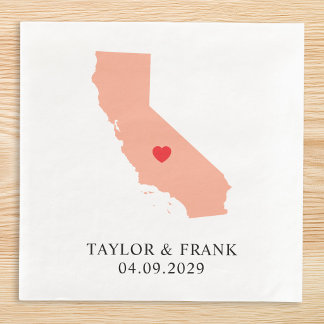Guardanapo De Papel De Jantar Casamento em California Pêssego