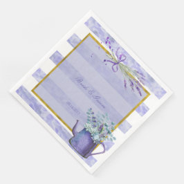 Guardanapo De Papel De Jantar Casamento Floral de Flor Roxo-Lavanda