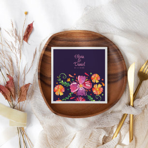 Guardanapo De Papel De Jantar Casamento Floral Fiesta Roxo Mexicano