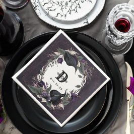 Guardanapo De Papel De Jantar Casamento Gótico Elegante Monograma