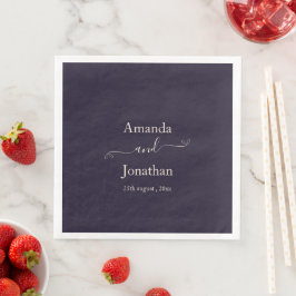 Guardanapo De Papel De Jantar Casamento Minimalista de Script Elegante