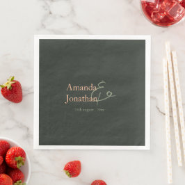 Guardanapo De Papel De Jantar Casamento Moderno Minimalista Elegante